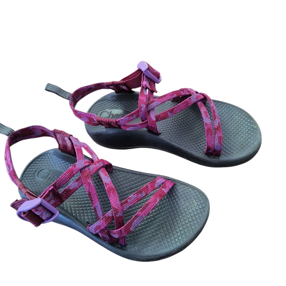 Chaco Berry and Black Strappy Sandals